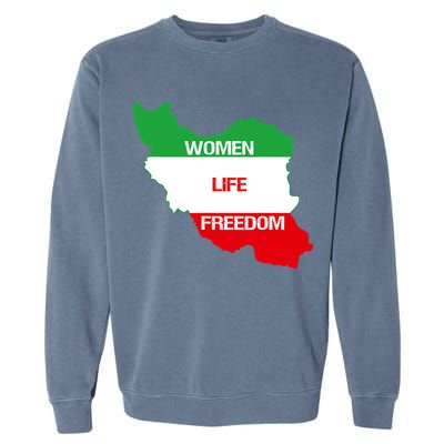 WOMEN LIFE FREEDOM, Cute Iranian Flag Women Of Iran Garment-Dyed Sweatshirt