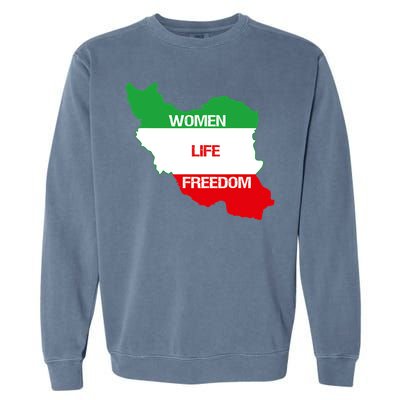 WOMEN LIFE FREEDOM, Cute Iranian Flag Women Of Iran Garment-Dyed Sweatshirt