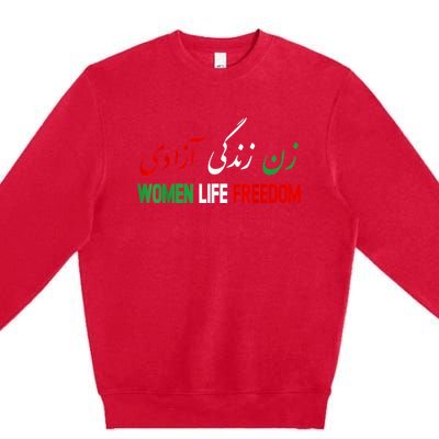 Women Life Freedom Support Persian Zan Zendegi Azadi Premium Crewneck Sweatshirt