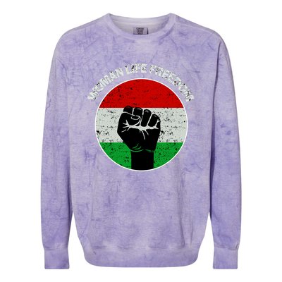 Woman Life Freedom Iran, Rise With Women Of Iran Colorblast Crewneck Sweatshirt