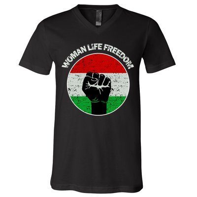 Woman Life Freedom Iran, Rise With Women Of Iran V-Neck T-Shirt