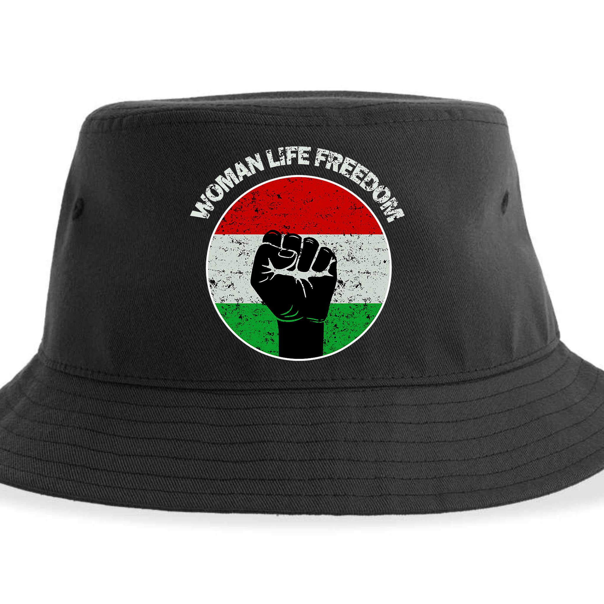 Woman Life Freedom Iran, Rise With Women Of Iran Sustainable Bucket Hat