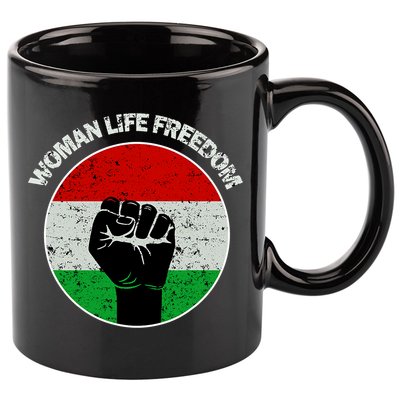 Woman Life Freedom Iran, Rise With Women Of Iran 11oz C Handle Ceramic Mug