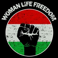 Woman Life Freedom Iran, Rise With Women Of Iran Flat Bill Trucker Hat