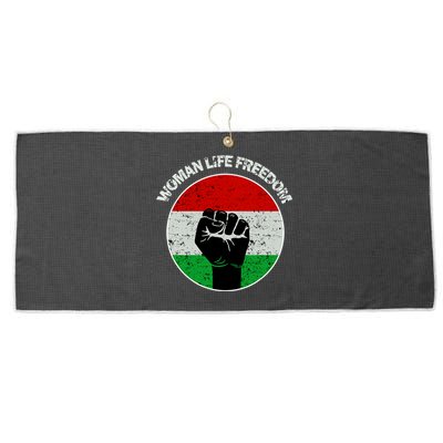 Woman Life Freedom Iran, Rise With Women Of Iran Large Microfiber Waffle Golf Towel