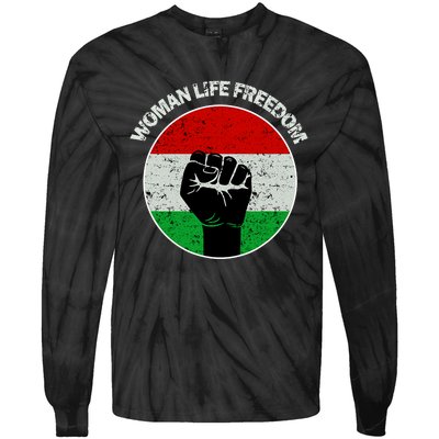 Woman Life Freedom Iran, Rise With Women Of Iran Tie-Dye Long Sleeve Shirt