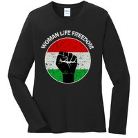 Woman Life Freedom Iran, Rise With Women Of Iran Ladies Long Sleeve Shirt