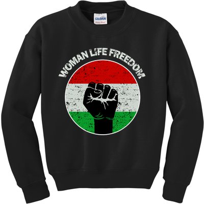 Woman Life Freedom Iran, Rise With Women Of Iran Kids Sweatshirt