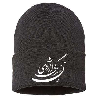 Women Life Freedom In Farsi Shirt, Zan Zendegi Azadi Design Sustainable Knit Beanie