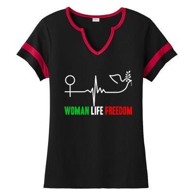 Woman Life Freedom Zan Zendegi Azadi  Life Freedom Ladies Halftime Notch Neck Tee