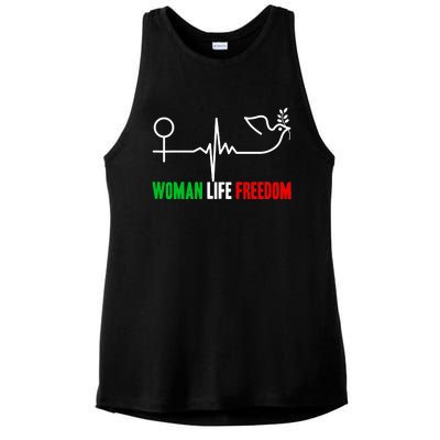 Woman Life Freedom Zan Zendegi Azadi  Life Freedom Ladies PosiCharge Tri-Blend Wicking Tank