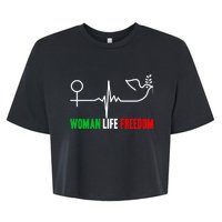 Woman Life Freedom Zan Zendegi Azadi  Life Freedom Bella+Canvas Jersey Crop Tee