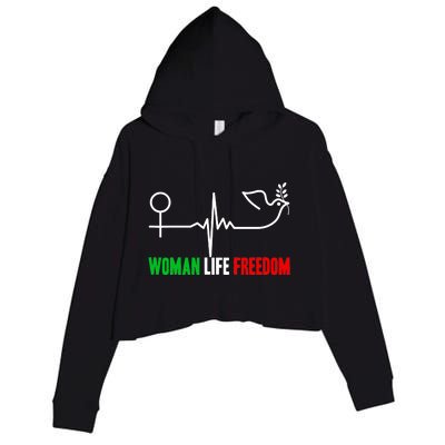 Woman Life Freedom Zan Zendegi Azadi  Life Freedom Crop Fleece Hoodie