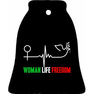 Woman Life Freedom Zan Zendegi Azadi  Life Freedom Ceramic Bell Ornament