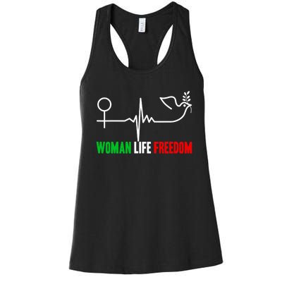 Woman Life Freedom Zan Zendegi Azadi  Life Freedom Women's Racerback Tank