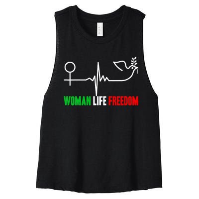 Woman Life Freedom Zan Zendegi Azadi  Life Freedom Women's Racerback Cropped Tank