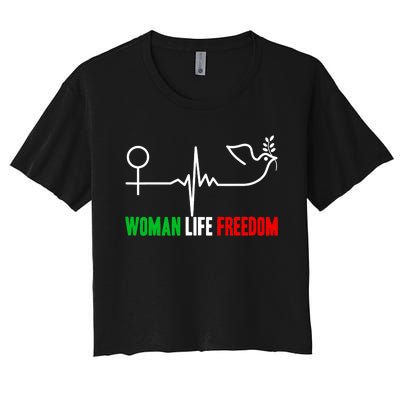 Woman Life Freedom Zan Zendegi Azadi  Life Freedom Women's Crop Top Tee