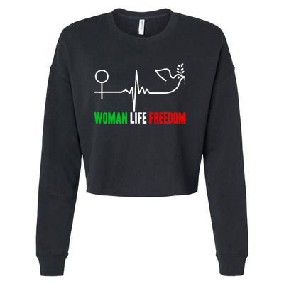 Woman Life Freedom Zan Zendegi Azadi  Life Freedom Cropped Pullover Crew