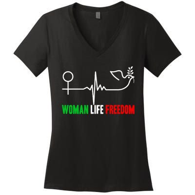 Woman Life Freedom Zan Zendegi Azadi  Life Freedom Women's V-Neck T-Shirt