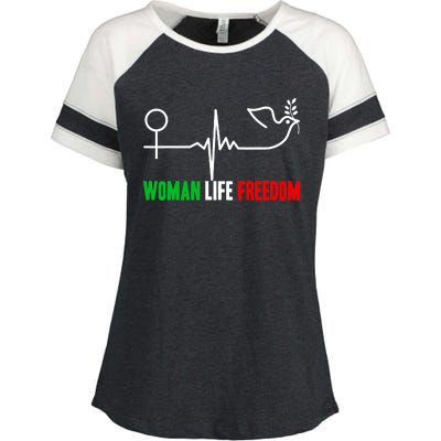 Woman Life Freedom Zan Zendegi Azadi  Life Freedom Enza Ladies Jersey Colorblock Tee