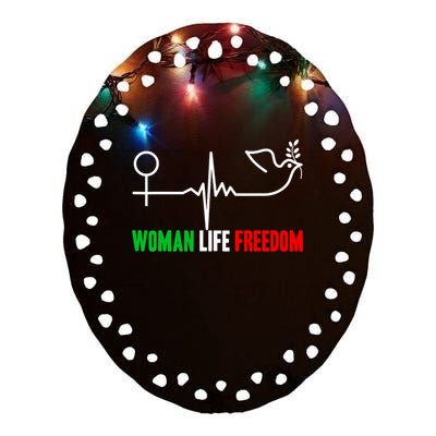 Woman Life Freedom Zan Zendegi Azadi  Life Freedom Ceramic Oval Ornament