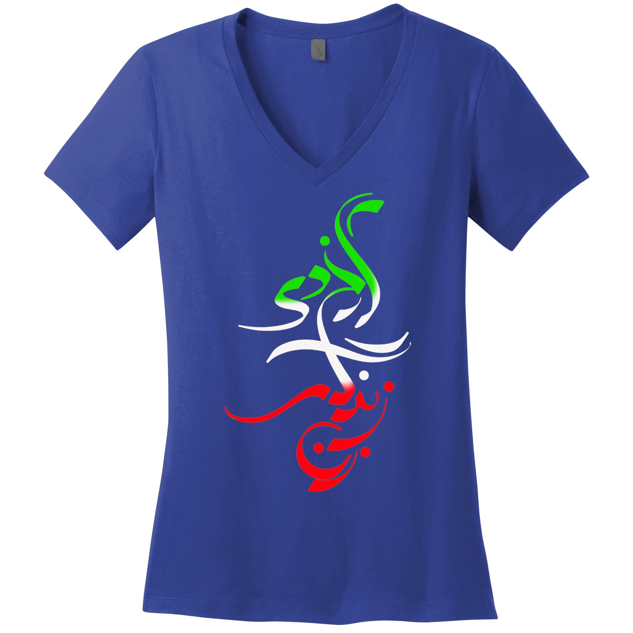 Woman Life Freedom Zan Zendegi Azadi Iran Womens Women's V-Neck T-Shirt