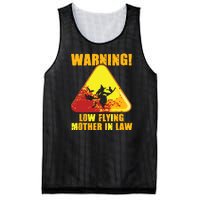 Warning Low Flying Mother In Law Funny Witch Halloween Mesh Reversible Basketball Jersey Tank