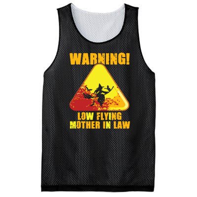 Warning Low Flying Mother In Law Funny Witch Halloween Mesh Reversible Basketball Jersey Tank