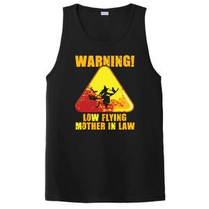 Warning Low Flying Mother In Law Funny Witch Halloween PosiCharge Competitor Tank