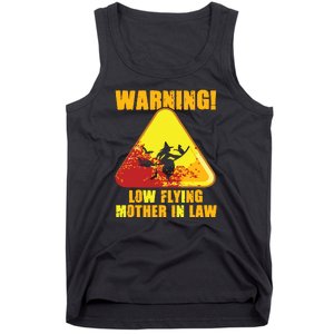 Warning Low Flying Mother In Law Funny Witch Halloween Tank Top