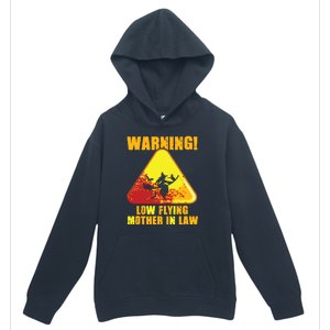 Warning Low Flying Mother In Law Funny Witch Halloween Urban Pullover Hoodie