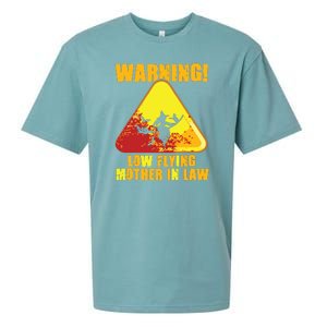 Warning Low Flying Mother In Law Funny Witch Halloween Sueded Cloud Jersey T-Shirt