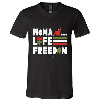 Woman Life Freedom V-Neck T-Shirt