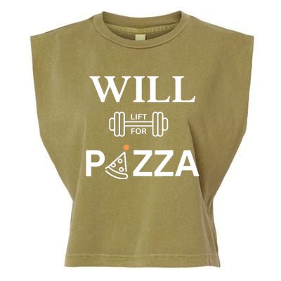 Will Lift For Pizza, Funny Exercise, Funny Fitness Garment-Dyed Women's Muscle Tee