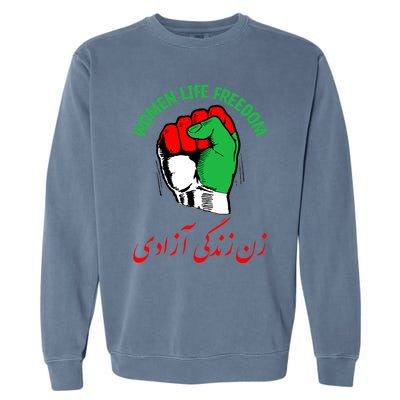 WOMEN LIFE FREEDOM Iran Flag Rise With  of Iran Garment-Dyed Sweatshirt