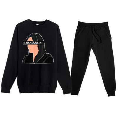 Women Life Freedom Iran #Mahsa Amini Premium Crewneck Sweatsuit Set