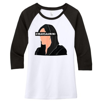 Women Life Freedom Iran #Mahsa Amini Women's Tri-Blend 3/4-Sleeve Raglan Shirt