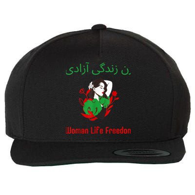 Woman Life Freedom Zan Zendegi Azadi Persian Woman Iran Wool Snapback Cap