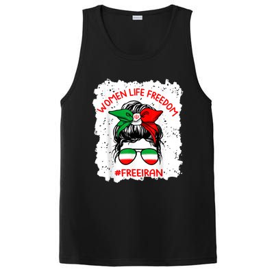 Wo Life Freedom Free Iran Cute Iranian Messy Bun Lover PosiCharge Competitor Tank