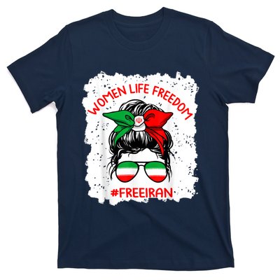 Wo Life Freedom Free Iran Cute Iranian Messy Bun Lover T-Shirt