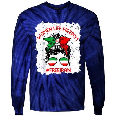 Wo Life Freedom Free Iran Cute Iranian Messy Bun Lover Tie-Dye Long Sleeve Shirt