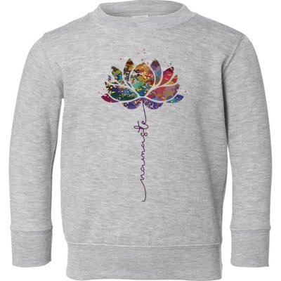 Womens Lotus Flower Namaste Yoga Watercolor Meditation Zen Bohemian VNeck Toddler Sweatshirt