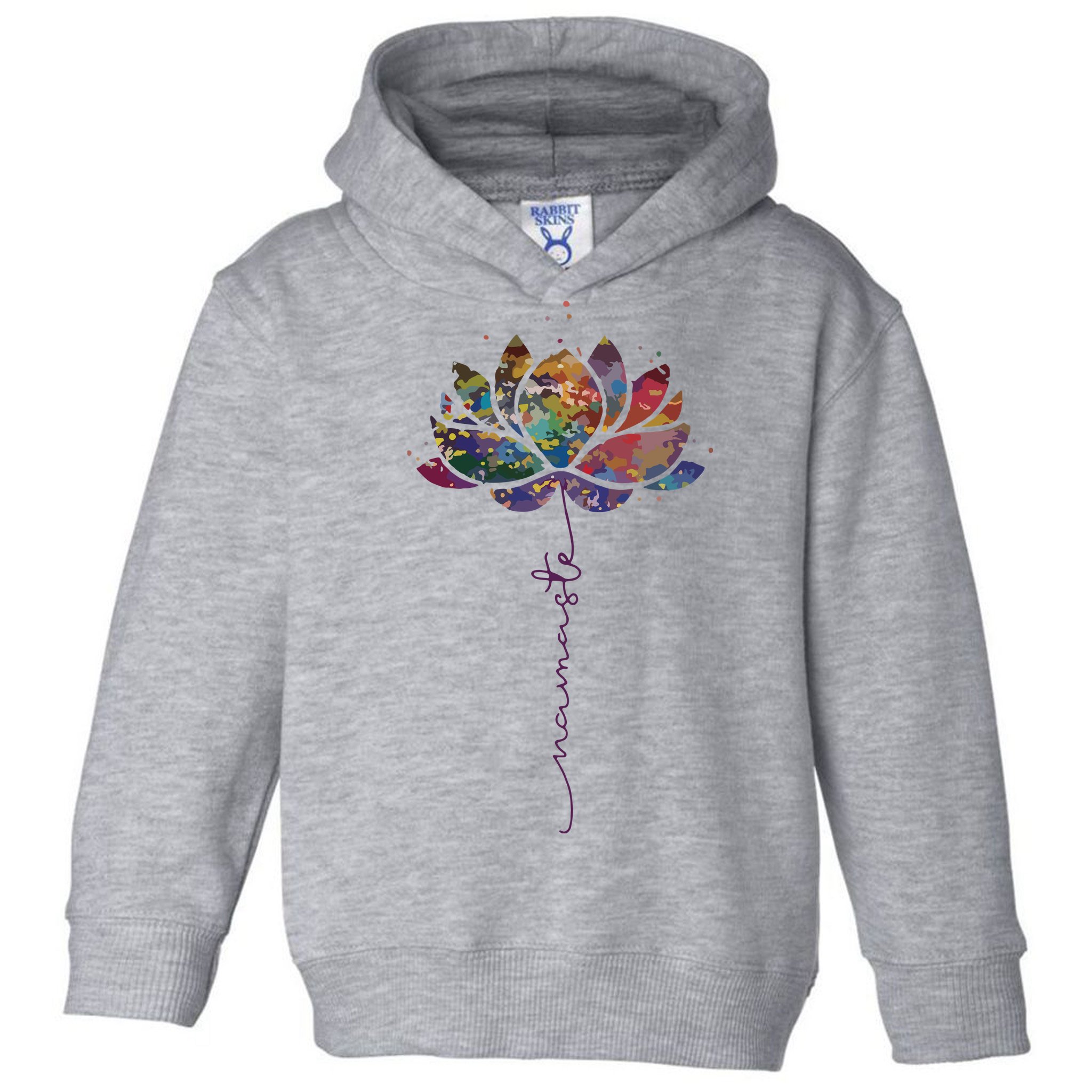 Womens Lotus Flower Namaste Yoga Watercolor Meditation Zen Bohemian VNeck Toddler Hoodie