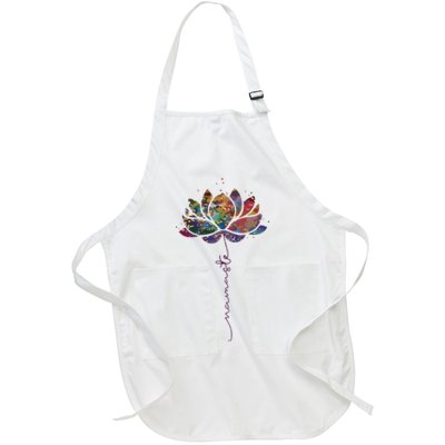 Womens Lotus Flower Namaste Yoga Watercolor Meditation Zen Bohemian VNeck Apron