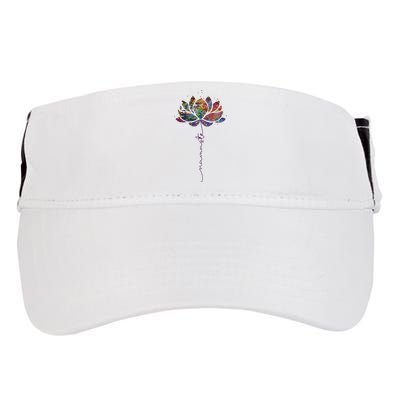 Womens Lotus Flower Namaste Yoga Watercolor Meditation Zen Bohemian VNeck Adult Drive Performance Visor