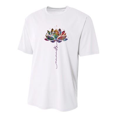 Womens Lotus Flower Namaste Yoga Watercolor Meditation Zen Bohemian VNeck Youth Performance Sprint T-Shirt