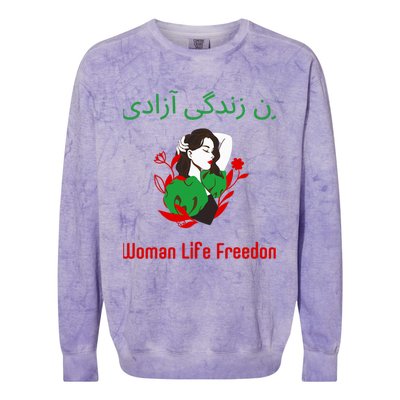 Woman Life Freedom Zan Zendegi Azadi Persian Woman Iran Colorblast Crewneck Sweatshirt