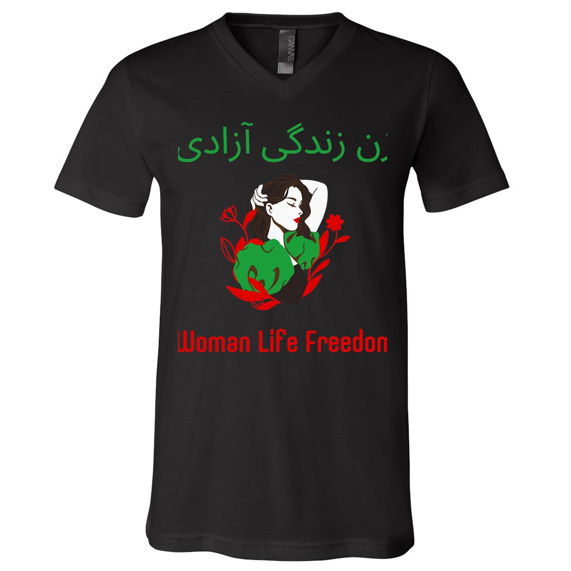 Woman Life Freedom Zan Zendegi Azadi Persian Woman Iran V-Neck T-Shirt