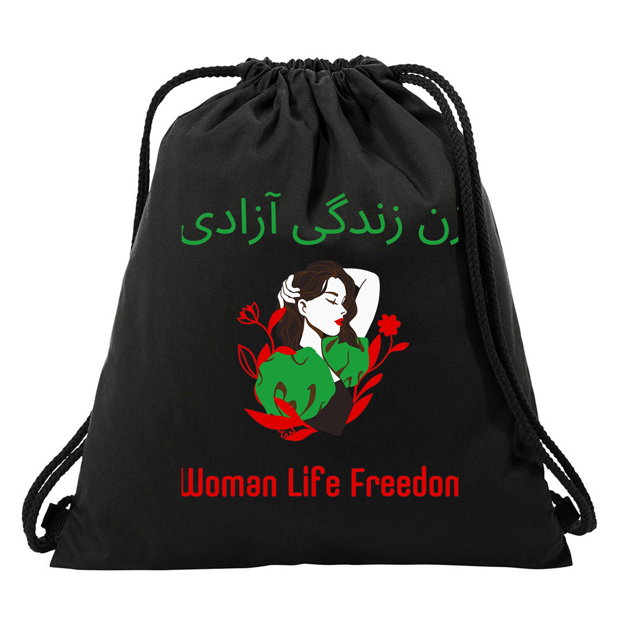 Woman Life Freedom Zan Zendegi Azadi Persian Woman Iran Drawstring Bag