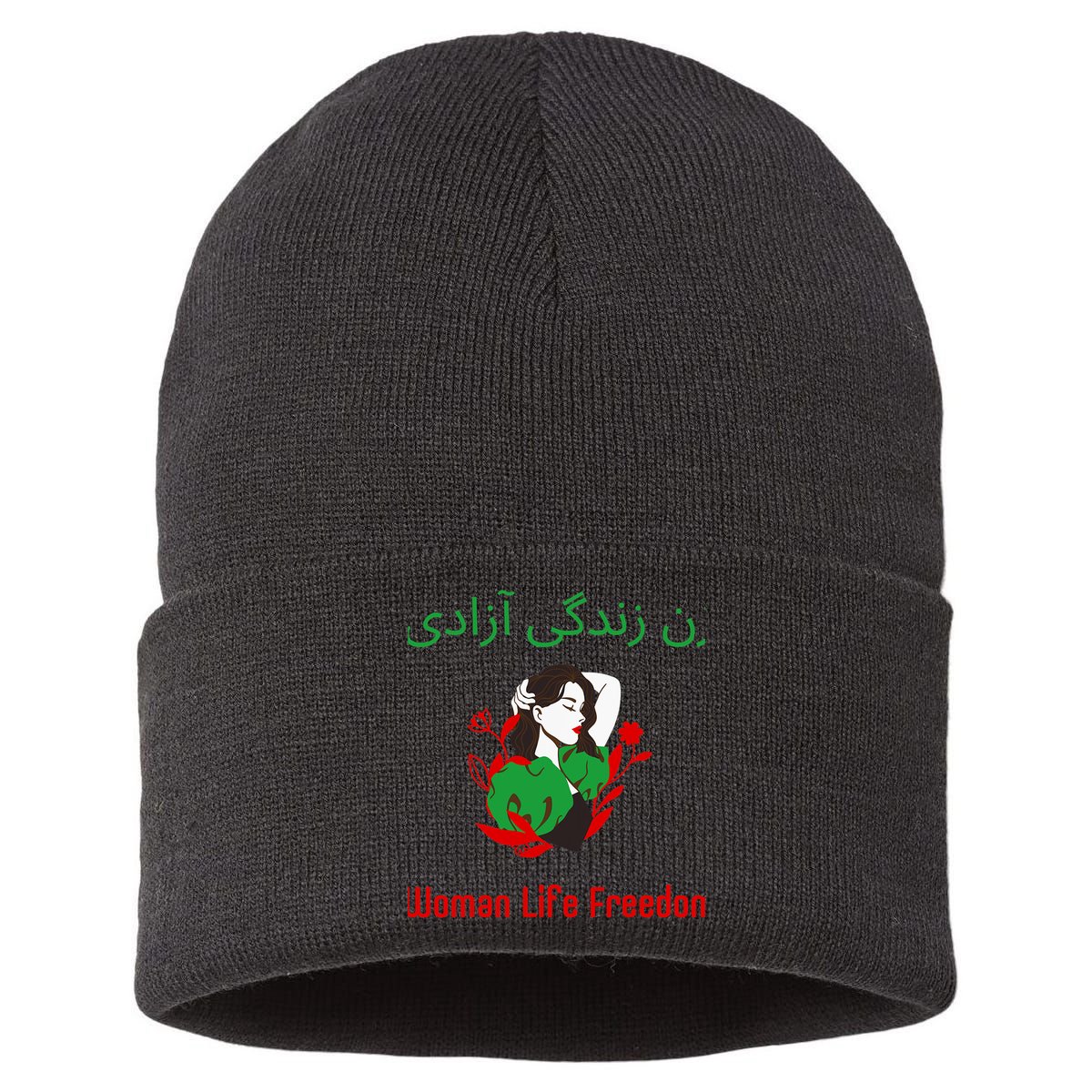 Woman Life Freedom Zan Zendegi Azadi Persian Woman Iran Sustainable Knit Beanie